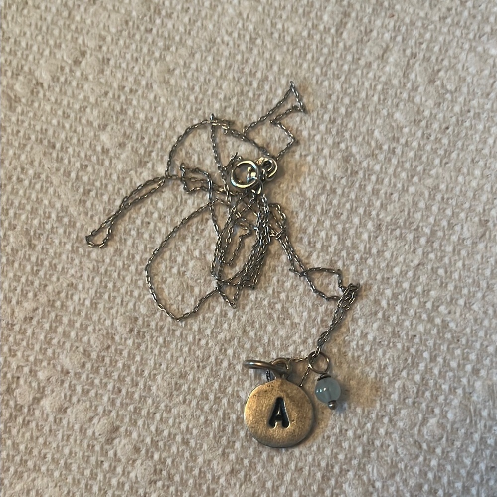 Silver Initial 'A' Pendant Necklace